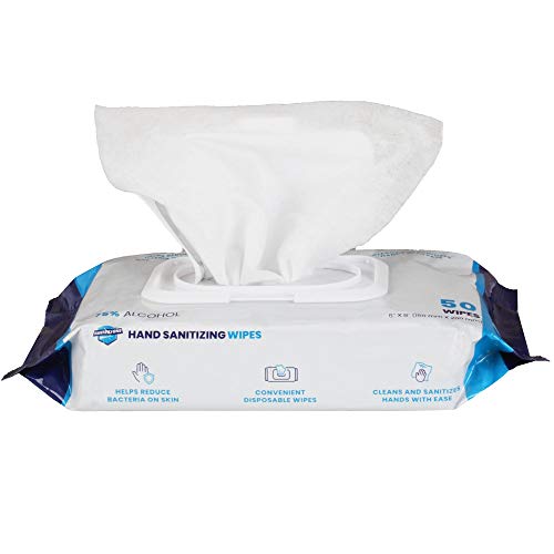 Rhinestone [4-Pack] 50 pc. Hand Sanitizer Wipes with 75% Alcohol Wipes