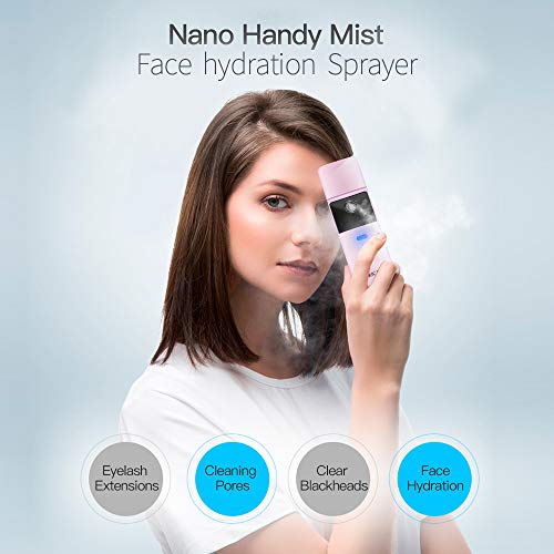 RICANK Facial Nano Mister Handy Mist Spray Steamer Face Sprayer Rechargeable ...
