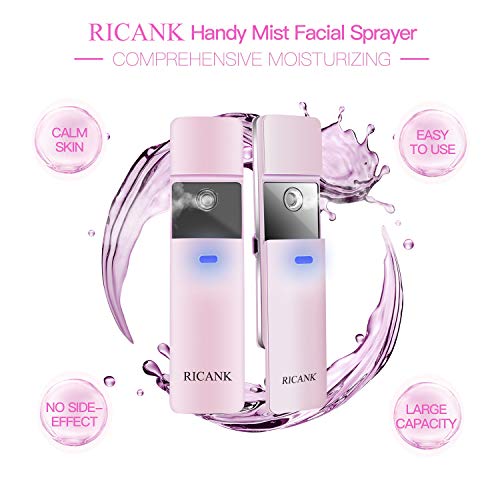 RICANK Facial Nano Mister Handy Mist Spray Steamer Face Sprayer Rechargeable ...