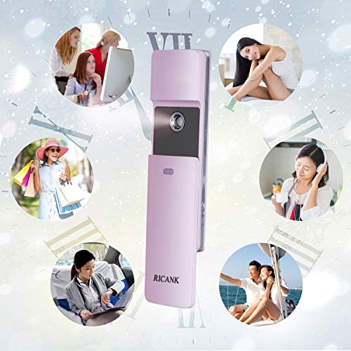RICANK Facial Nano Mister Handy Mist Spray Steamer Face Sprayer Rechargeable ...