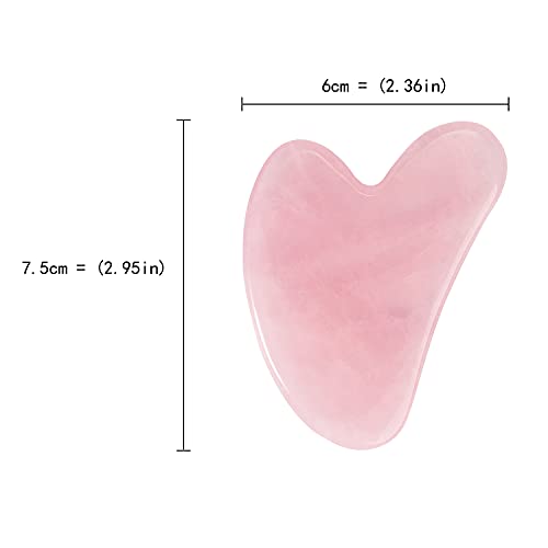 Gua Sha Massage Tool,Natural Jade Stone Rose Quartz Guasha Board Scraping,Age...
