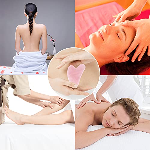 Gua Sha Massage Tool,Natural Jade Stone Rose Quartz Guasha Board Scraping,Age...