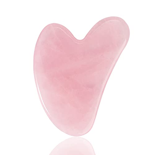 Gua Sha Massage Tool,Natural Jade Stone Rose Quartz Guasha Board Scraping,Age...