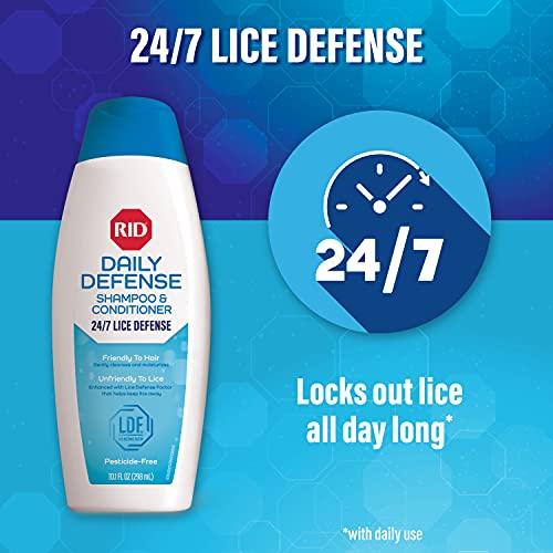 RID Daily Defense Lice Shampoo & Conditioner, Used Daily Provides 24/7 Defens...