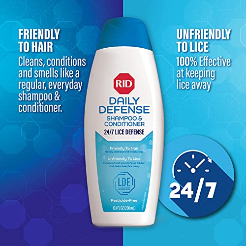 RID Daily Defense Lice Shampoo & Conditioner, Used Daily Provides 24/7 Defens...