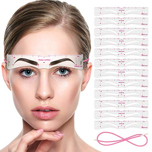 Eyebrow Stencils, 12PCS Eyebrow Shaper Kit, Reusable Eyebrow Template with St...