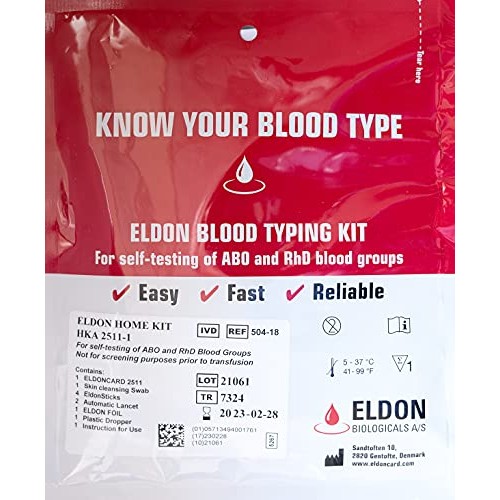 Original Home Blood Typing Kit - New Package + Improved Lancet (10 Kits)