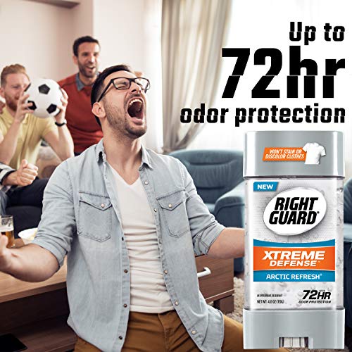 Right Guard Xtreme Defense Antiperspirant Deodorant Gel, Arctic Refresh, 4 Ou...