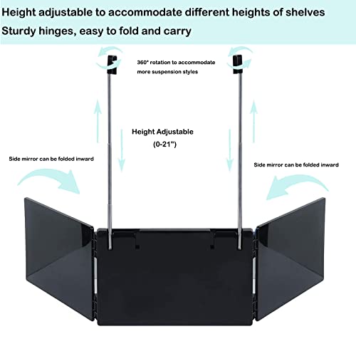 3 Way Mirror for Hair-Cutting, Trifold Vanity Mirror 360°Trifold Mirror Hanga...