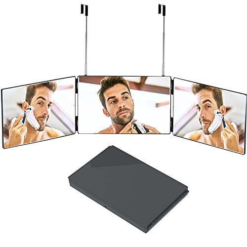 3 Way Mirror for Hair-Cutting, Trifold Vanity Mirror 360°Trifold Mirror Hanga...
