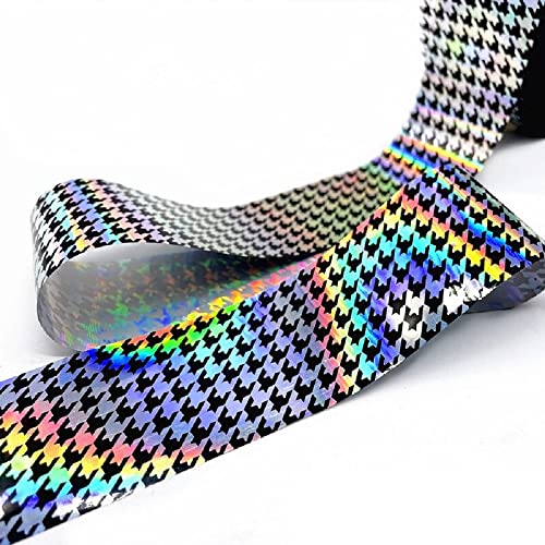 1 Box Houndstooth Nail Foils for Plaid Transfer Paper Stickers Sliders Laser ...