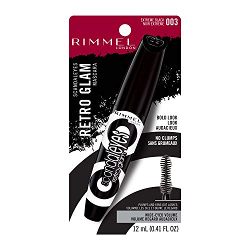 Rimmel Scandaleyes Retroglam Mascara, Extreme Black Longwear Mascara for a Fa...
