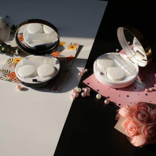 2 Pack Fashion Eyecare 4-in-1 Contact Lens Case, Lightweight Portable Contact...