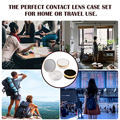 2 Pack Fashion Eyecare 4-in-1 Contact Lens Case, Lightweight Portable Contact...