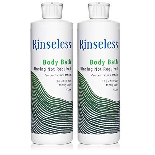 Rinseless Waterless Body Bath Wash 16 Oz (Pack of 2) | No Water Rinse Needed ...