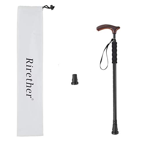 Rirether Lightweight Aluminum Alloy Walking Cane, Adjustable Walking Stick Ba...