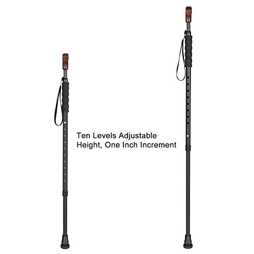 Rirether Lightweight Aluminum Alloy Walking Cane, Adjustable Walking Stick Ba...