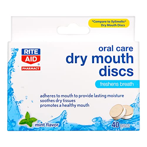 Rite Aid Dry Mouth Discs - 40 Discs | Mint Flavor Freshens Breath | Oral Care...