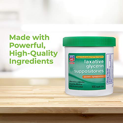 Rite Aid Laxative Glycerin Suppositories, 2 g - 100 Count Adult Size | Consti...
