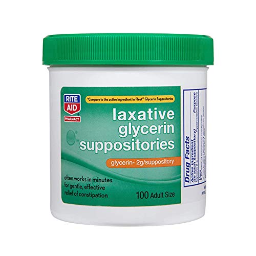 Rite Aid Laxative Glycerin Suppositories, 2 g - 100 Count Adult Size | Consti...