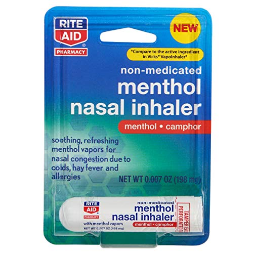 Rite Aid Menthol Nasal Inhaler - 0.007 oz | Nasal Decongestant with Soothing ...