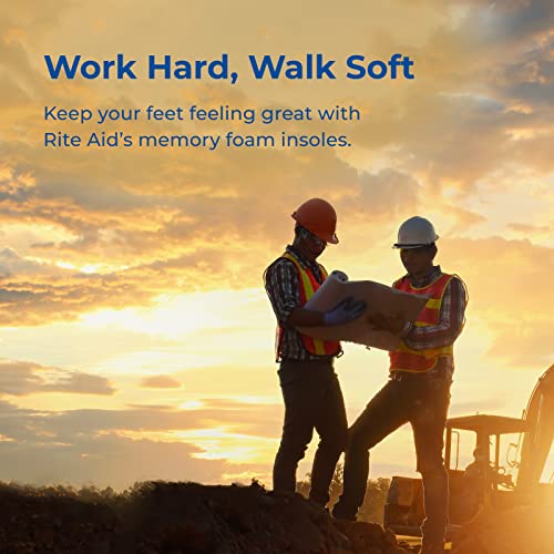 Rite Aid Ultra Work Memory Plus Work Insoles for Men - Sizes 7-13 | Shock Abs...
