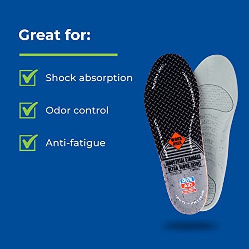 Rite Aid Ultra Work Memory Plus Work Insoles for Men - Sizes 7-13 | Shock Abs...