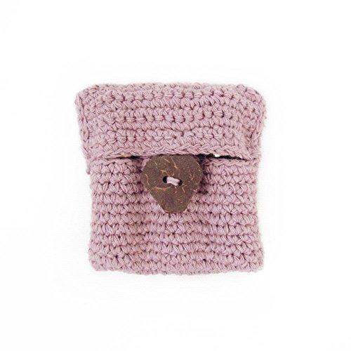 Purple Dusk Crochet Carry Pouch with 3 Amber & Stainless Steel Ball Roll On 5...