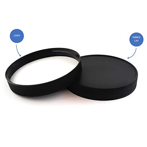 Amber Plastic Jars 16 ounce with Black Lids (4-Pack) Refillable Empty Storage...