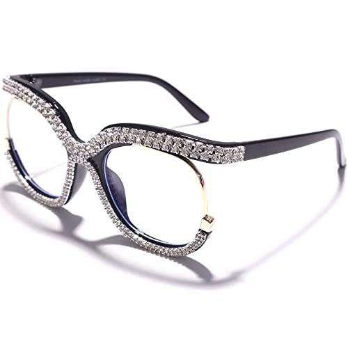 RMEROM Blue Light Blocking Oversized Glasses Stylish Fake Round Eyeglasses fo...