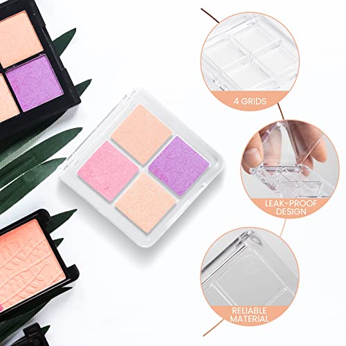 RMISODO 10 Pieces Empty Eyeshadow Pallet, Refillable Eyeshadow Storage Case B...