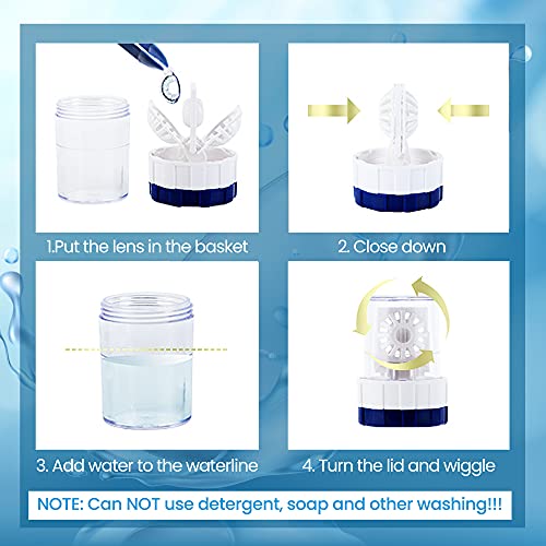 RMISODO 6 Pieces Manually Contact Lens Cleaner Washer Plastic Lens Case Clean...