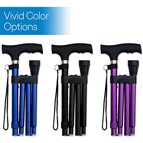 RMS Folding Cane - Foldable, Adjustable, Lightweight Aluminum Offset Walking ...