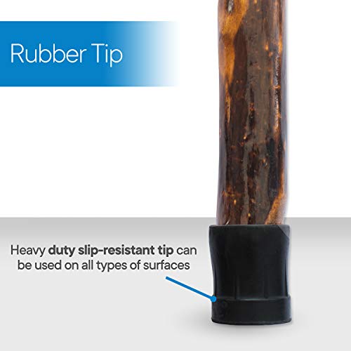 RMS Natural Wood Walking Stick - 48 Inch Handcrafted Wooden Hiking Stick and ...