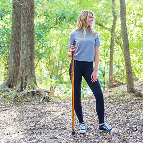 RMS Natural Wood Walking Stick - 48 Inch Handcrafted Wooden Hiking Stick and ...