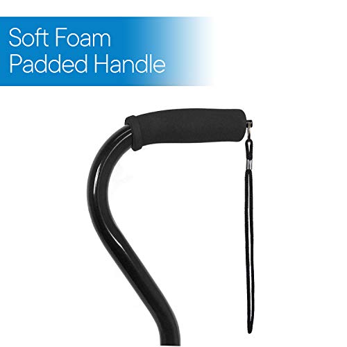 RMS Quad Cane - Adjustable Walking Cane with 4-Pronged Base for Extra Stabili...