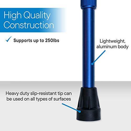 RMS Walking Cane - Adjustable Walking Stick - Lightweight Aluminum Offset Can...