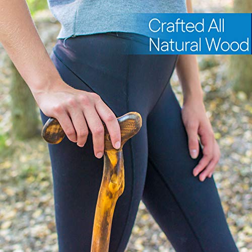 RMS Wood Cane - 36 Inches Natural Wood Walking Stick - Handcrafted Wooden Off...