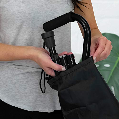 RMS Folding Cane with Offset Foam Handle, Adjustable Walking Stick with Carry...