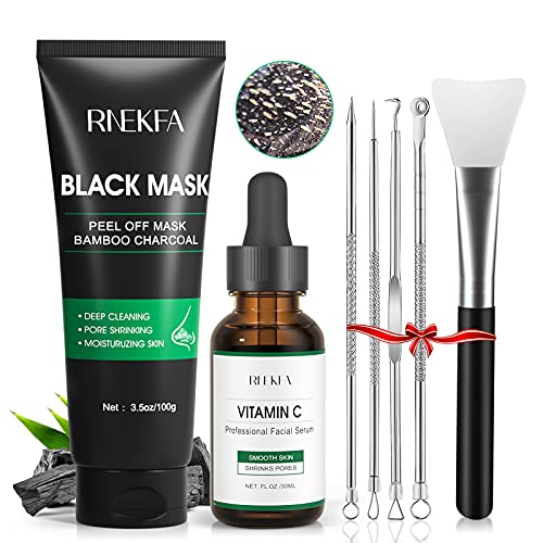 Blackhead Remover Mask, 4-in-1 Peel Off Charcoal Face Mask,Vitamin C Serum,Ex...