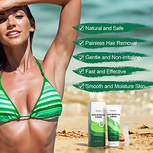Hair Removal Cream with Green Tea & Aloe Safe and Gentle for Sensitive Skin P...