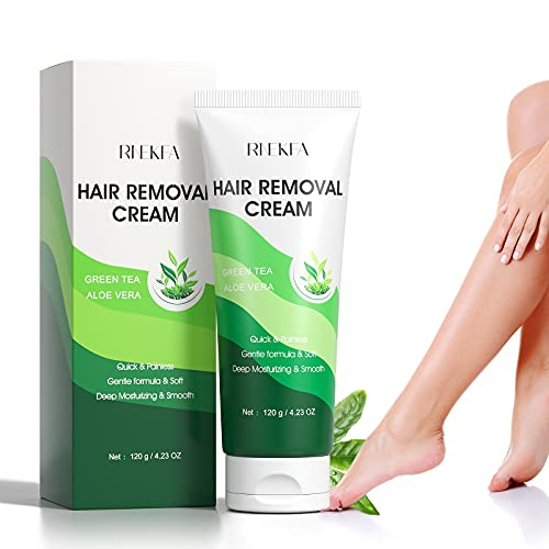 Hair Removal Cream with Green Tea & Aloe Safe and Gentle for Sensitive Skin P...