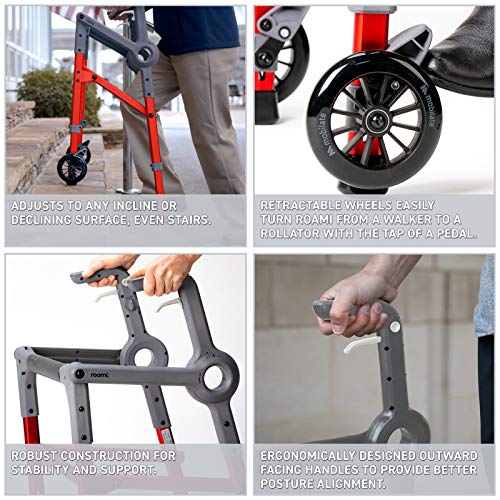 Roami Progressive Mobility Aid Walker with 2 Wheels, Rollator, Self-Adjusting...
