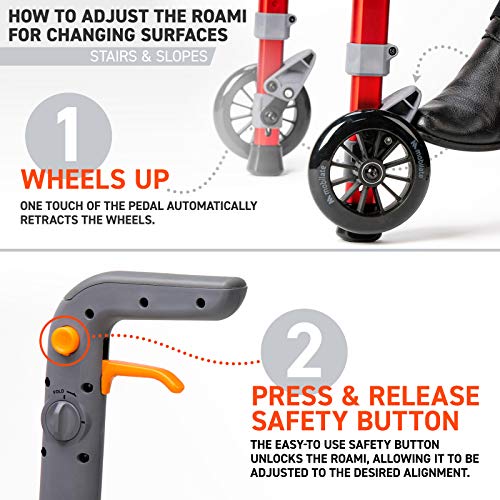 Roami Progressive Mobility Aid Walker with 2 Wheels, Rollator, Self-Adjusting...