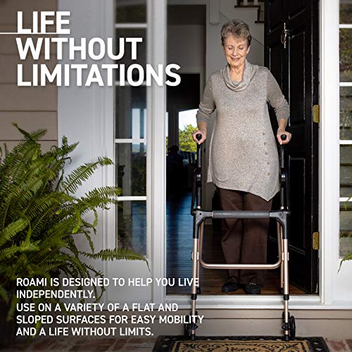 Roami Progressive Mobility Aid Walker with 2 Wheels, Rollator, Self-Adjusting...