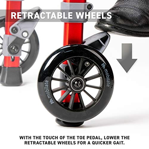 Roami Progressive Mobility Aid Walker with 2 Wheels, Rollator, Self-Adjusting...