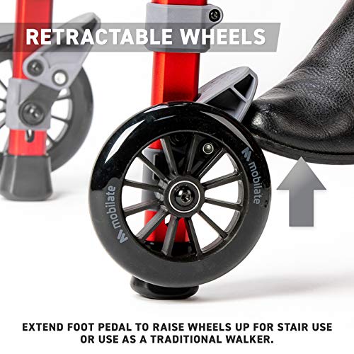 Roami Progressive Mobility Aid Walker with 2 Wheels, Rollator, Self-Adjusting...