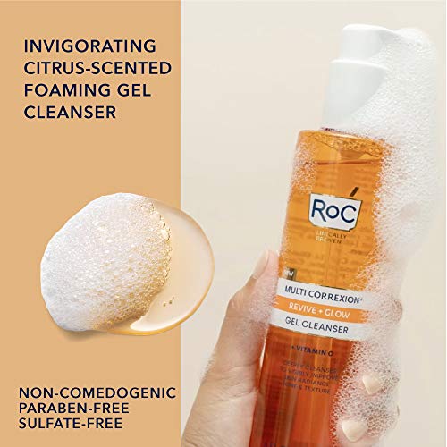 RoC Multi Correxion Revive + Glow Gel Facial Cleanser With Vitamin C, & Glyco...