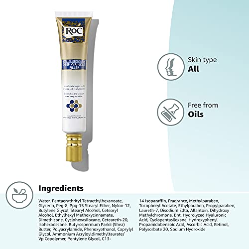 RoC Retinol Correxion Deep Wrinkle Facial Filler, Line Smoothing Anti-Aging S...
