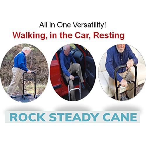 Rock Steady Cane- Stand Assist Adjustable Walking Cane Keeps You Independent ...